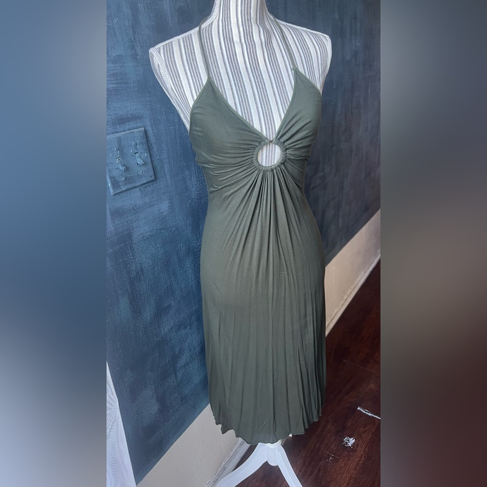 Michelle Jonas Backless Olive Dress